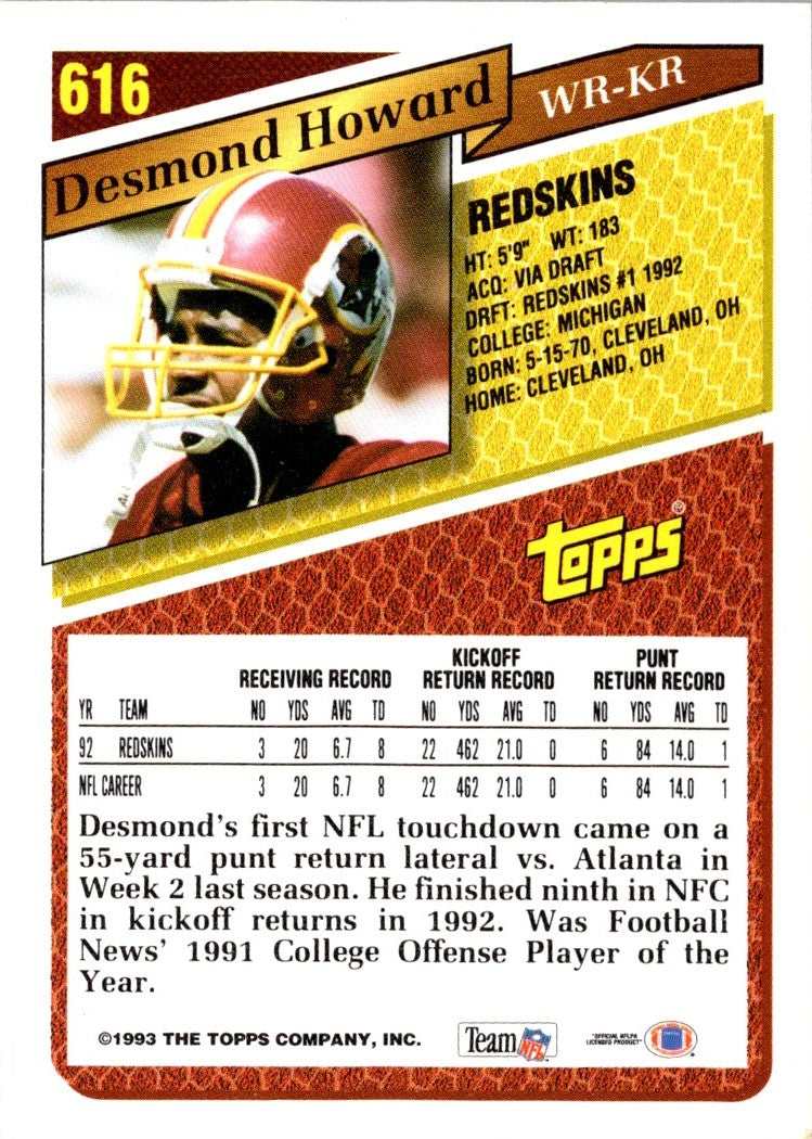 1993 Topps Desmond Howard