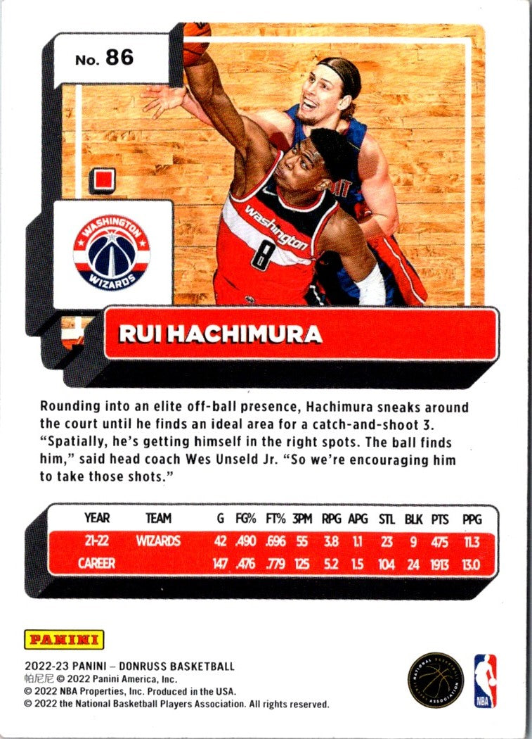 2022 Donruss Holo Laser Red/Gold Rui Hachimura