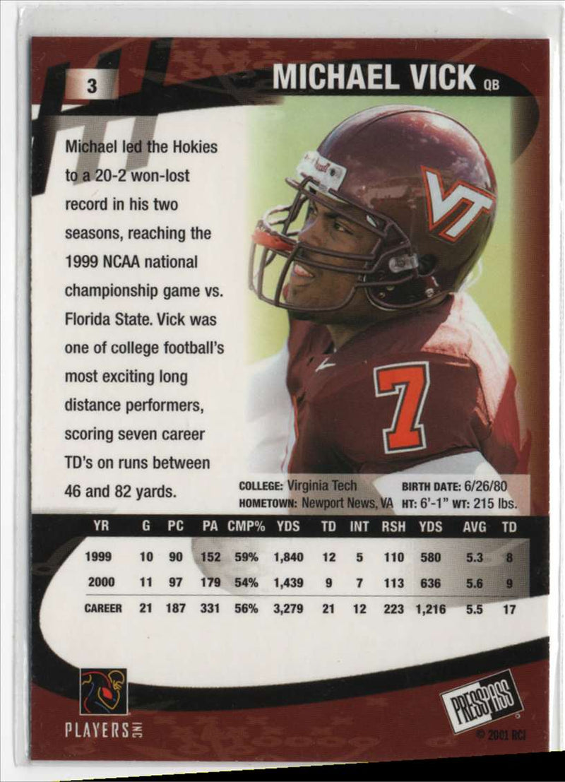 2001 Press Pass Michael Vick