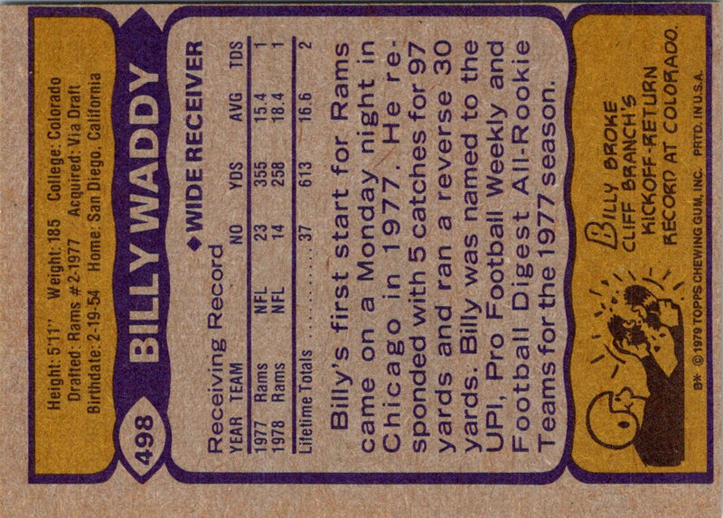 1979 Topps Billy Waddy