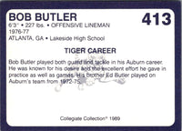 1989 Collegiate Collection Auburn Coke 580 Bob Butler #413