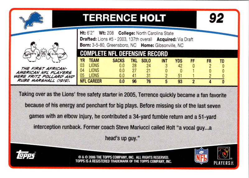 2006 Topps Terrence Holt