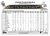 2022 Topps Yonathan Daza #335