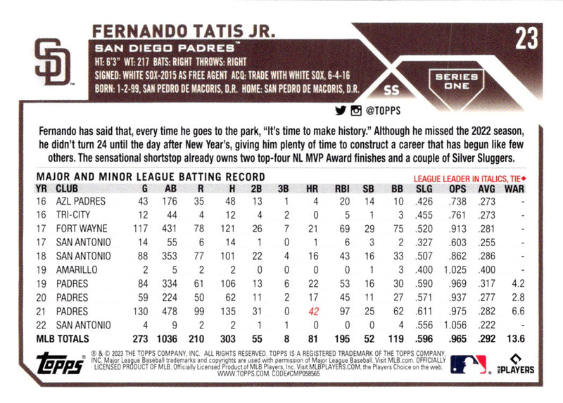 2023 Topps Gold Fernando Tatis Jr.