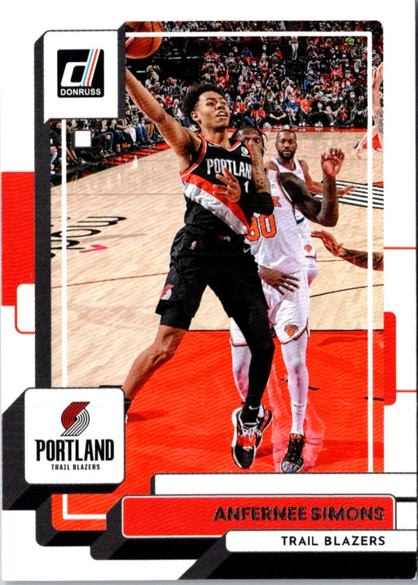 2022 Donruss Holo Laser Red/Gold Anfernee Simons #107