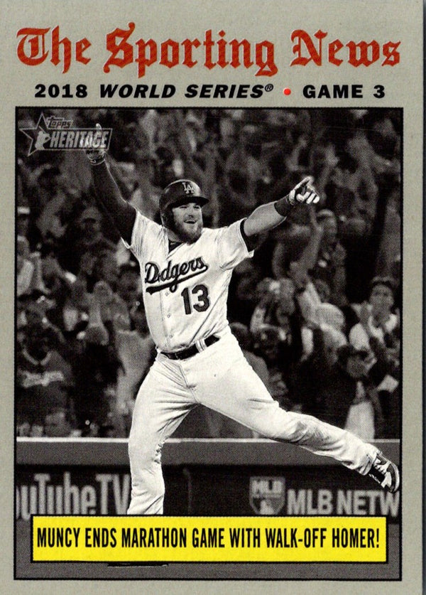 2019 Topps Heritage Muncy Ends Marathon Game with Walk-Off Homer! #307