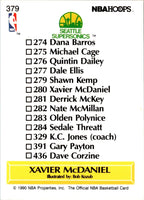1990 Hoops Xavier McDaniel #379