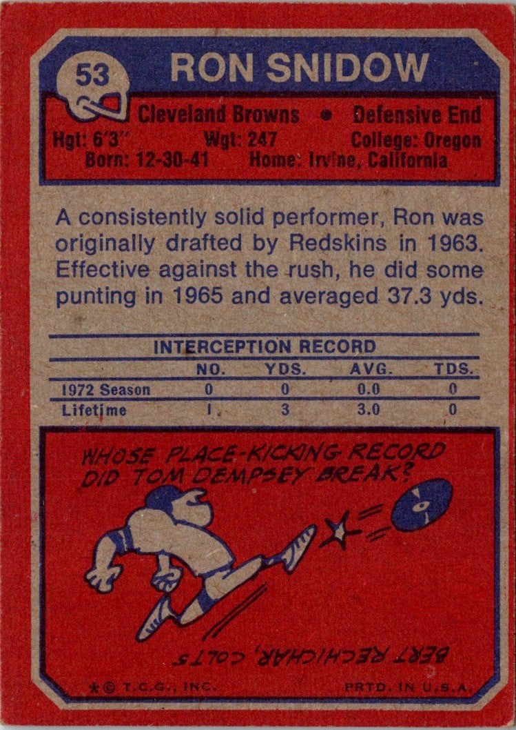 1973 Topps Ron Snidow