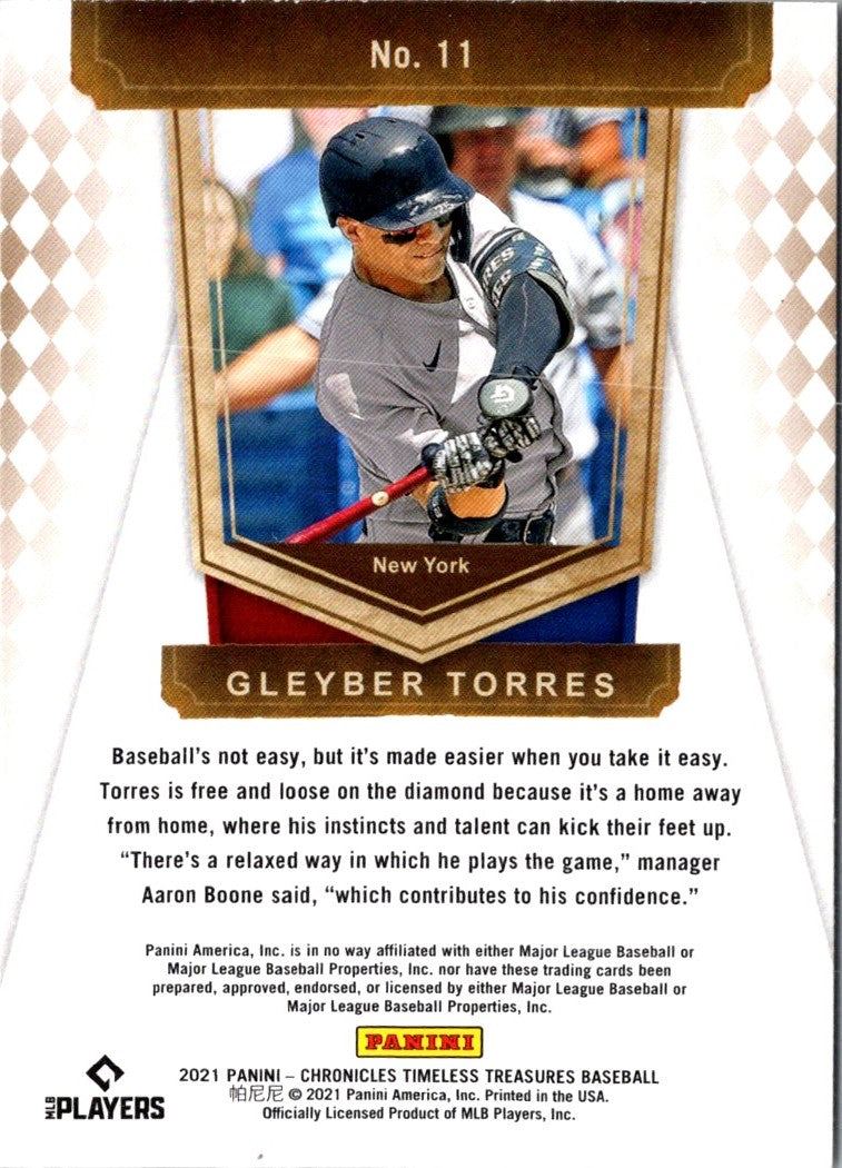 2021 Panini Chronicles Timeless Treasures Gleyber Torres