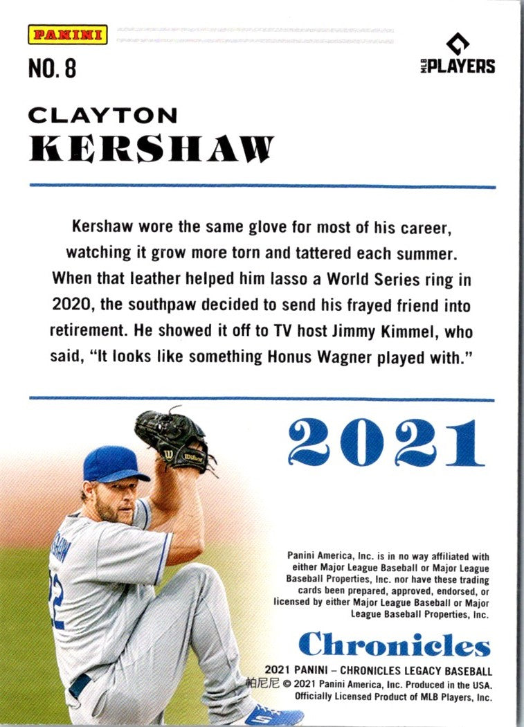 2021 Panini Chronicles Clayton Kershaw