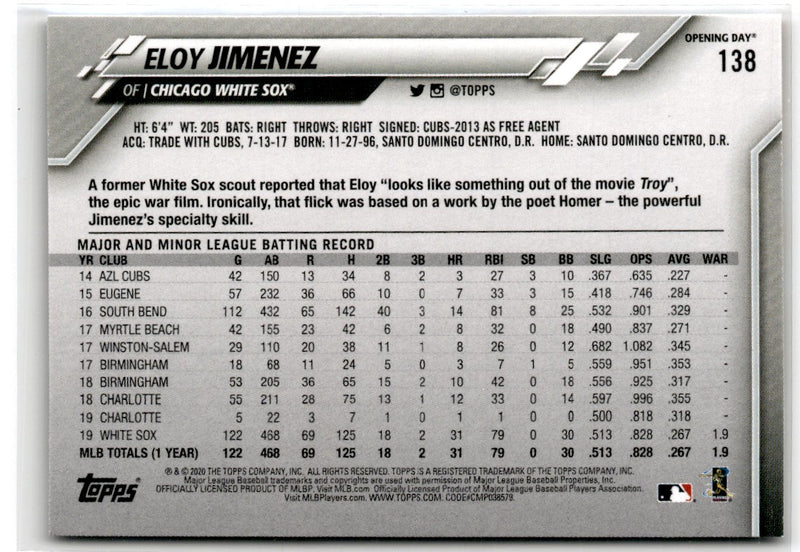 2020 Topps Opening Day Edition Eloy Jimenez