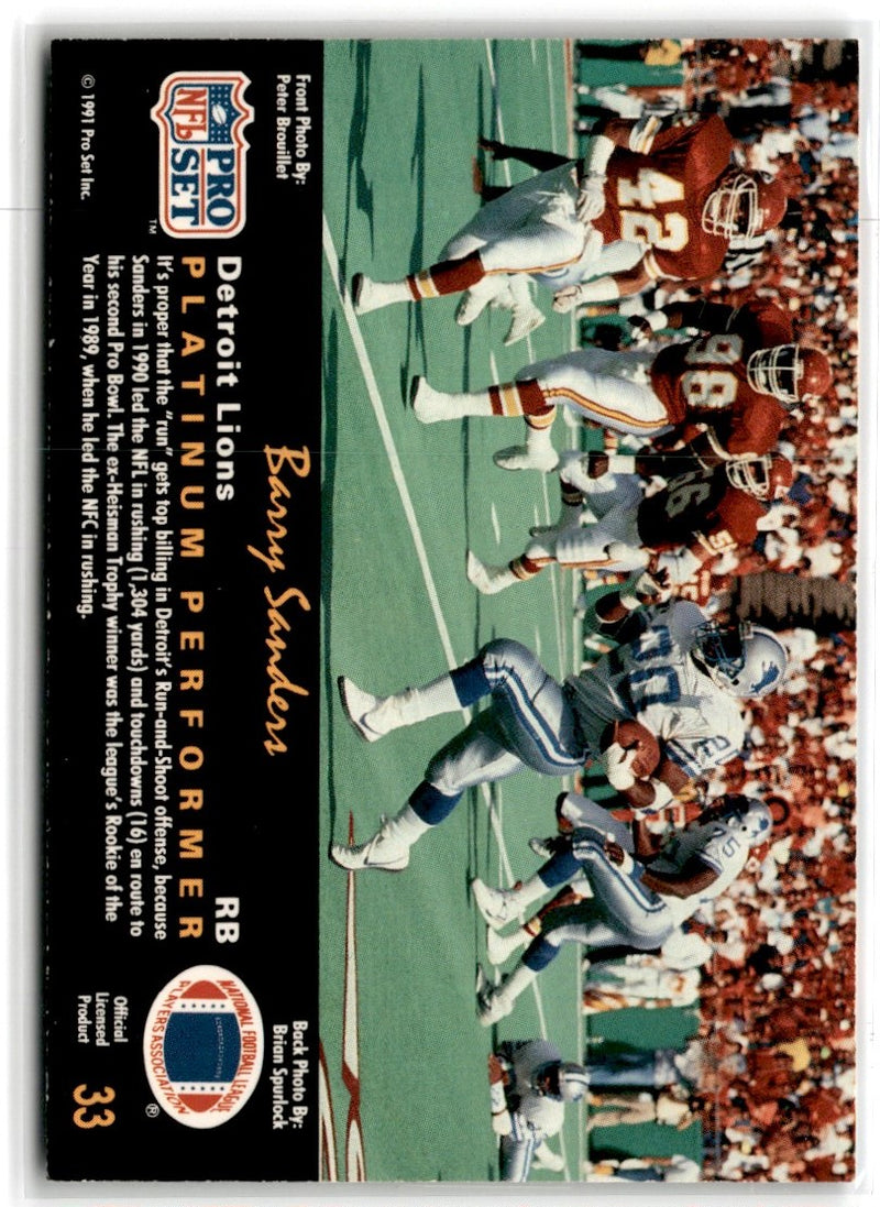 1991 Pro Set Platinum Barry Sanders