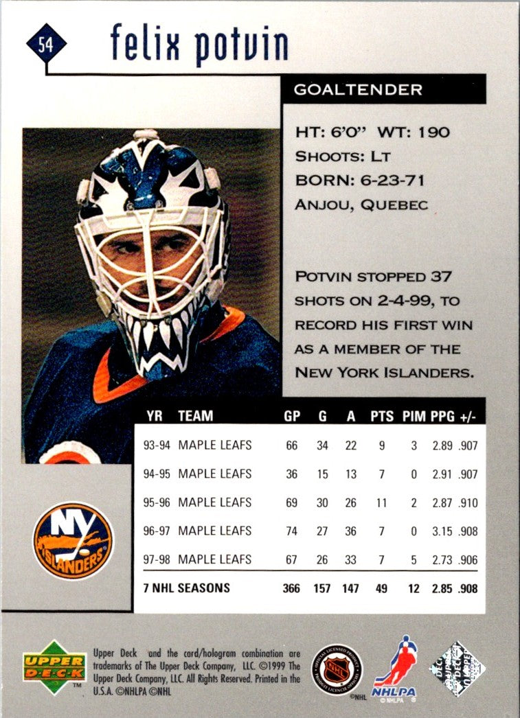 1998 Upper Deck Black Diamond Felix Potvin