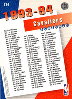 1993 Upper Deck Cleveland Cavaliers #214