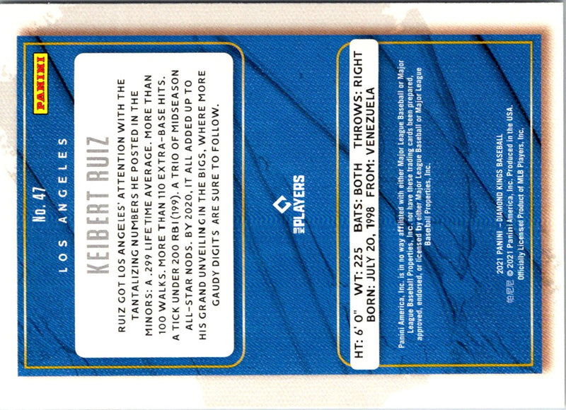 2021 Panini Diamond Kings Blue Keibert Ruiz