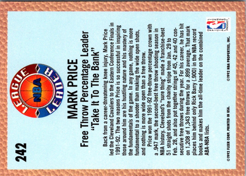 1992 Fleer Mark Price