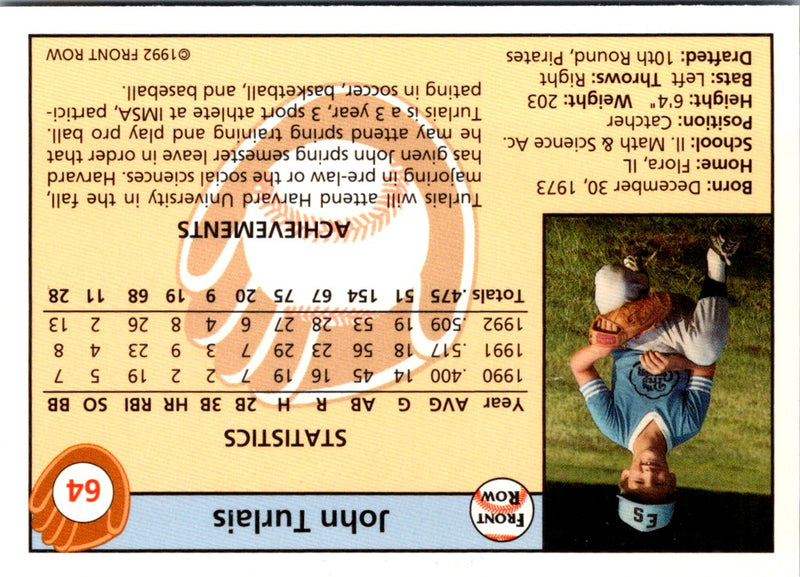 1992 Front Row Draft Picks John Turlais