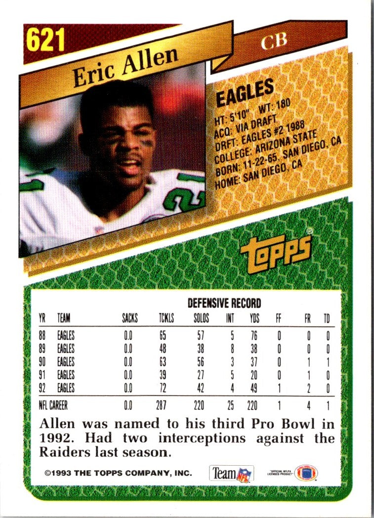 1993 Topps Eric Allen