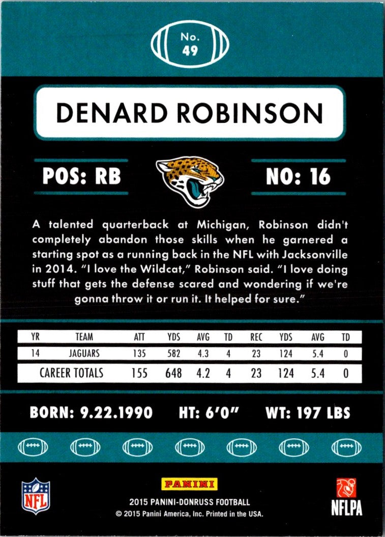 2015 Donruss Denard Robinson