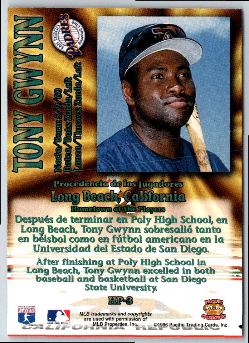 1996 Pacific Crown Collection Hometown of the Players Tony Gwynn