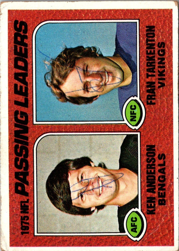 1976 Topps 1975 Passing Leaders - Ken Anderson/Fran Tarkenton #201