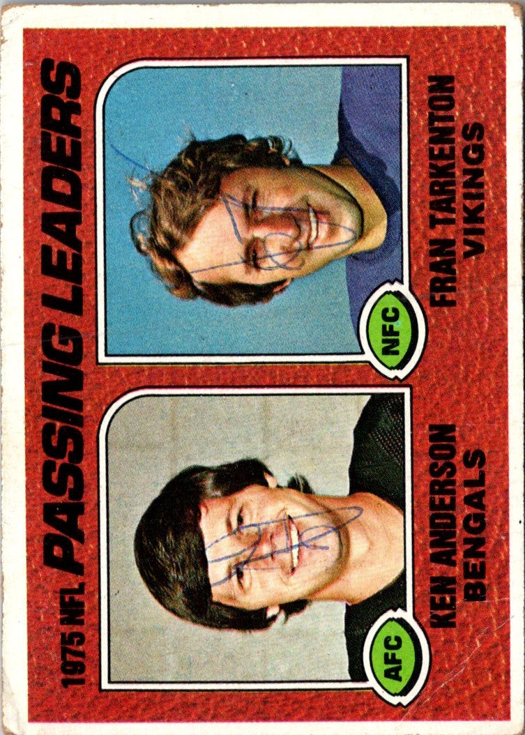 1976 Topps 1975 Passing Leaders - Ken Anderson/Fran Tarkenton