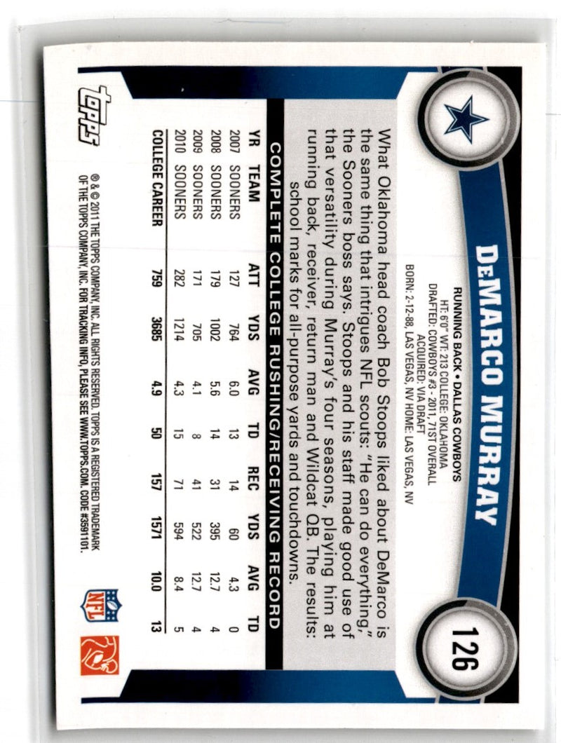 2011 Topps Rookie DeMarco Murray