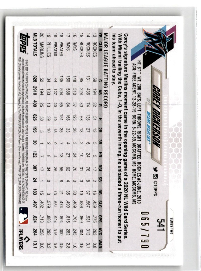 2021 Topps Foilboard (Walmart) Corey Dickerson