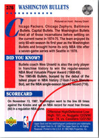 1992 Upper Deck Washington Bullets #376