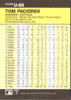 1986 Fleer Update Tom Paciorek #U-86