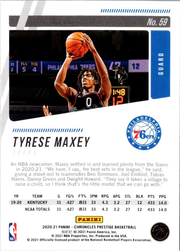 2021 Panini Mosaic Rising Stars Tyrese Maxey