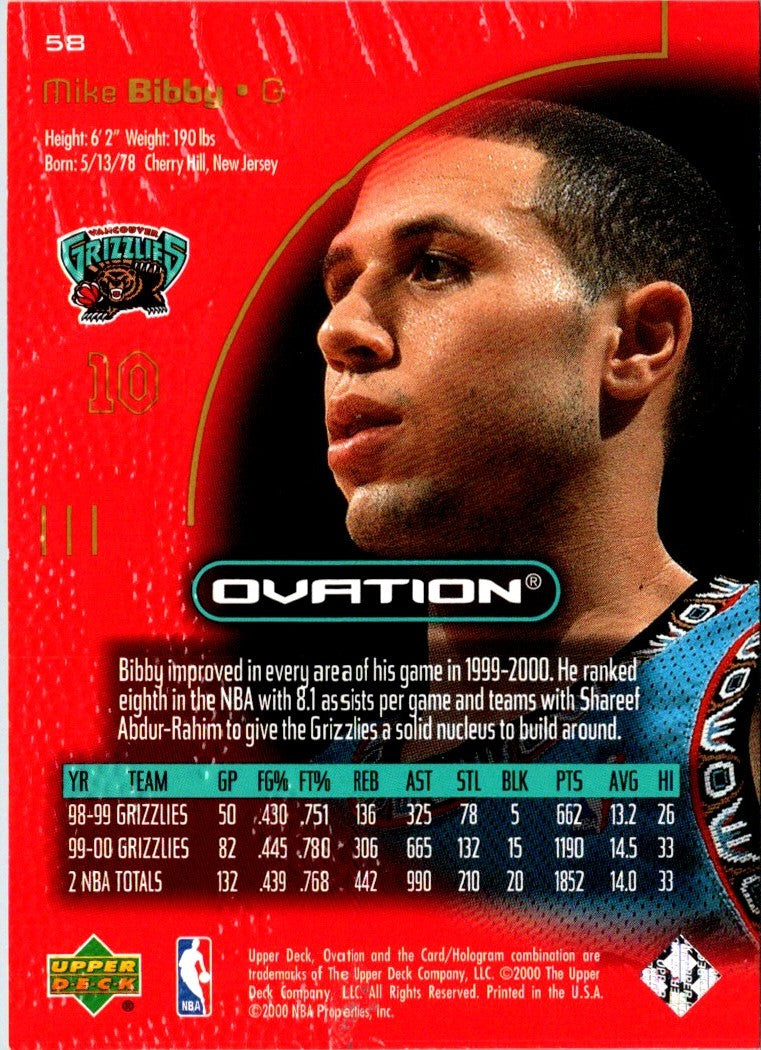 2000 Upper Deck Ovation Mike Bibby