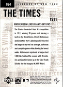 2001 Upper Deck Legends of New York Christy Mathewson