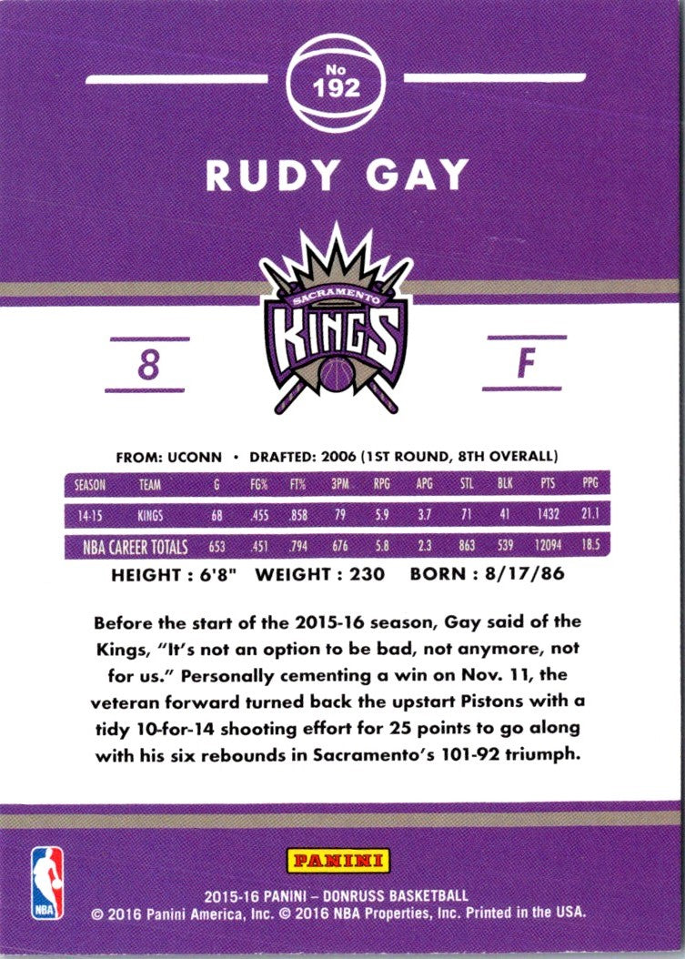 2015 Donruss Rudy Gay