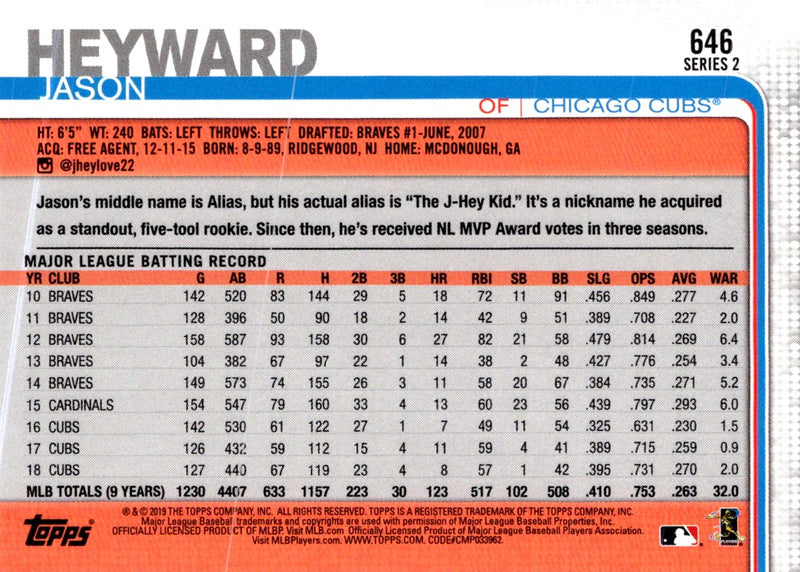 2019 Topps Jason Heyward