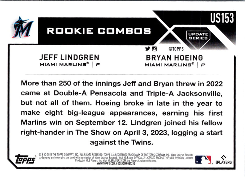 2023 Topps Update Jeff Lindgren/Bryan Hoeing