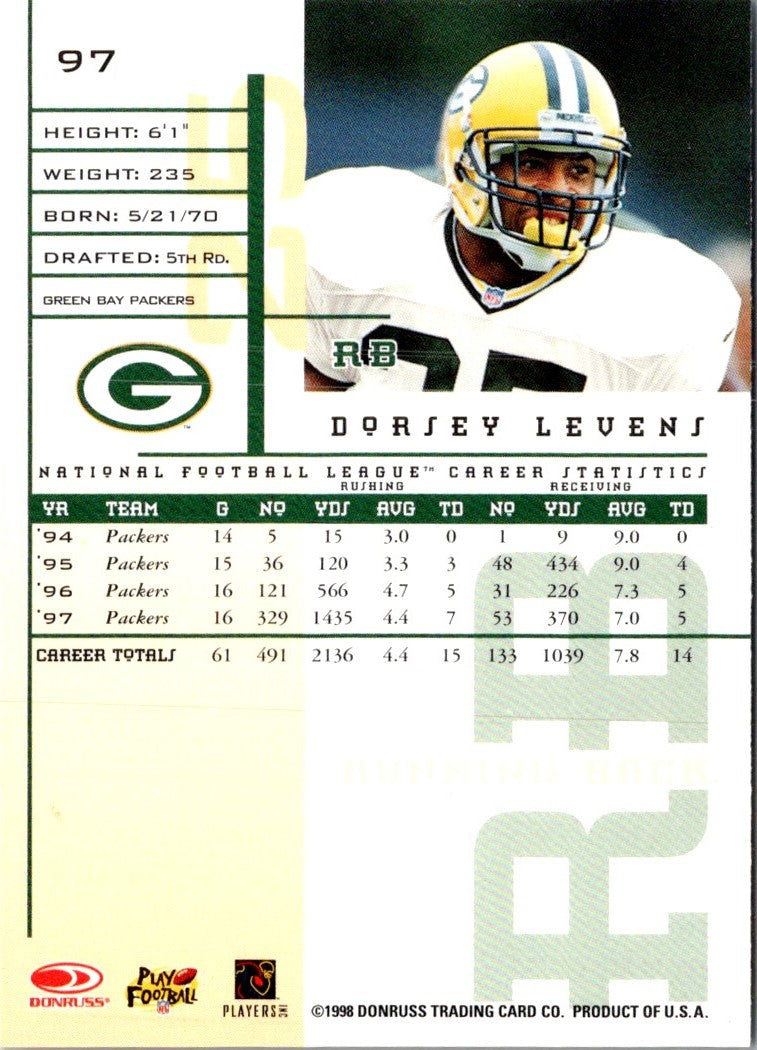 1998 Leaf Rookies & Stars Dorsey Levens