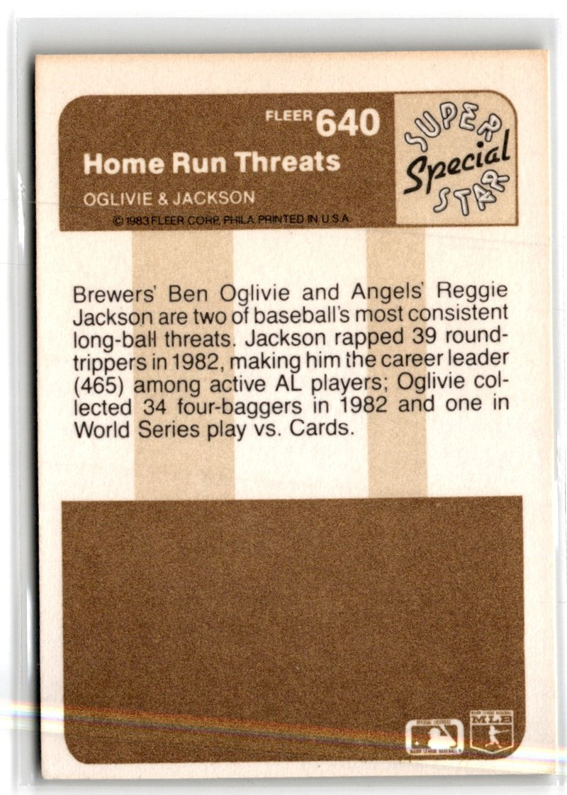 1983 Fleer Ben Oglivie/Reggie Jackson