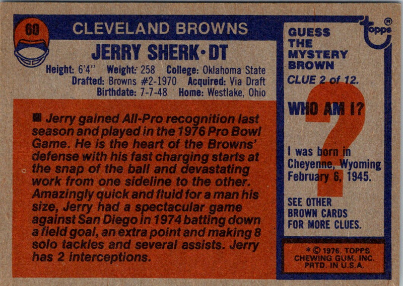 1976 Topps Jerry Sherk