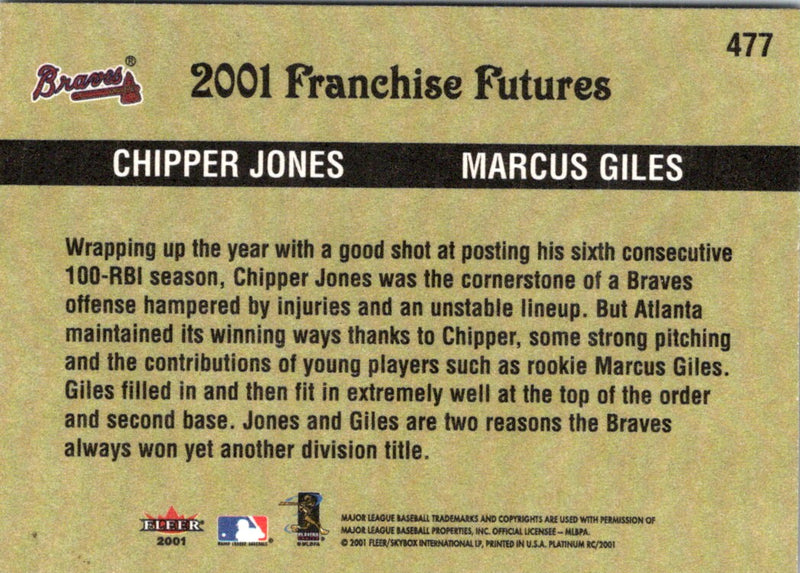 2001 Fleer Platinum Chipper Jones/Marcus Giles