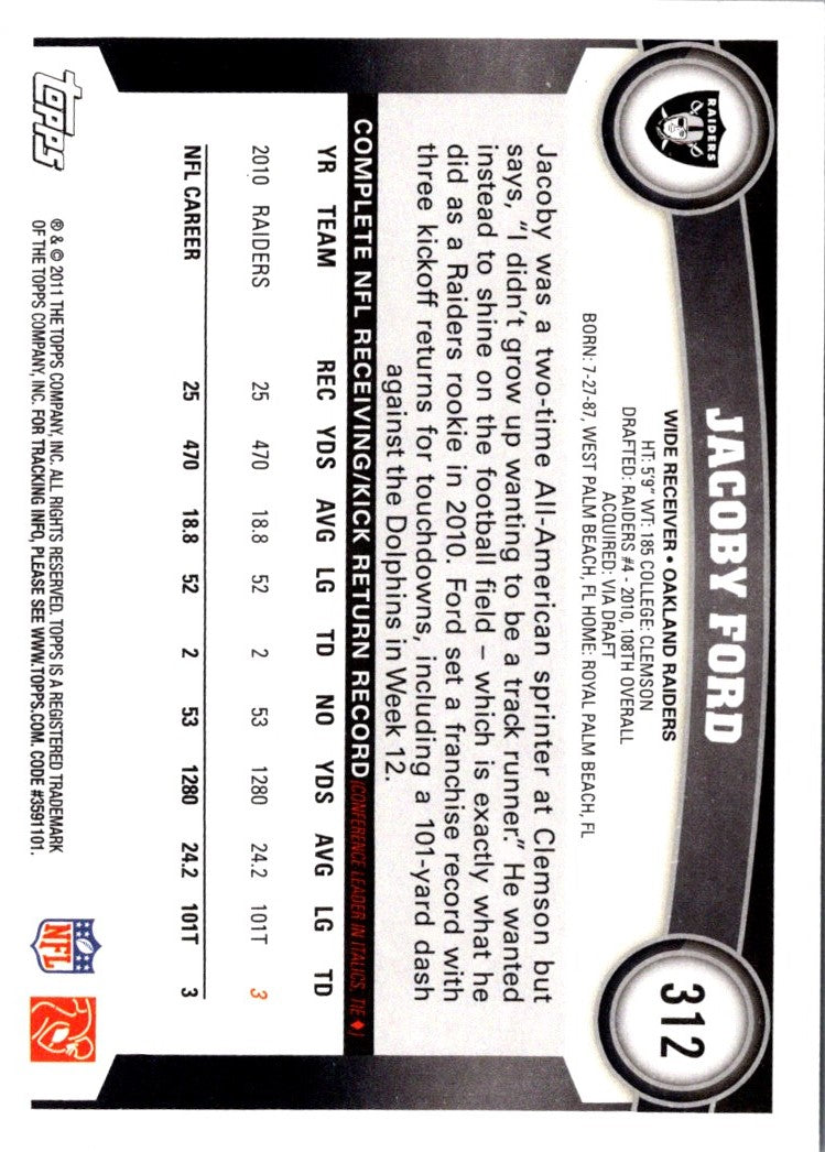 2011 Topps Jacoby Ford