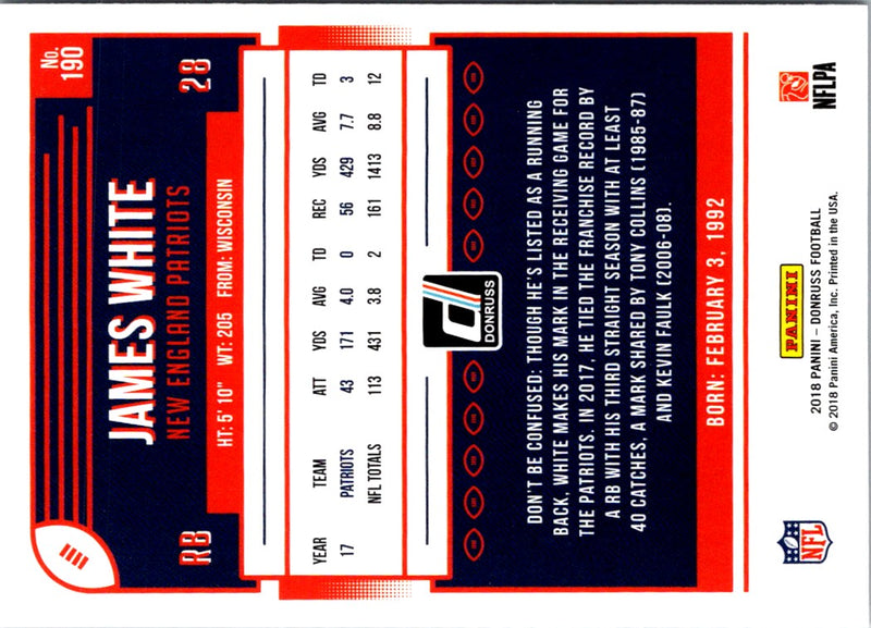 2018 Donruss James White