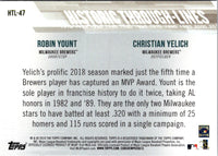 2019 Topps Historic Through-Lines Christian Yelich/Robin Yount #HTL-47