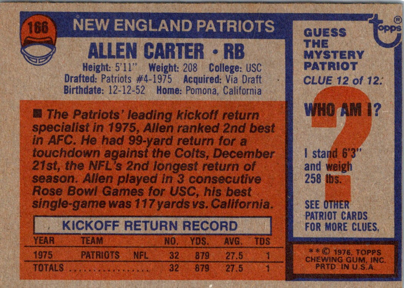 1976 Topps Allen Carter