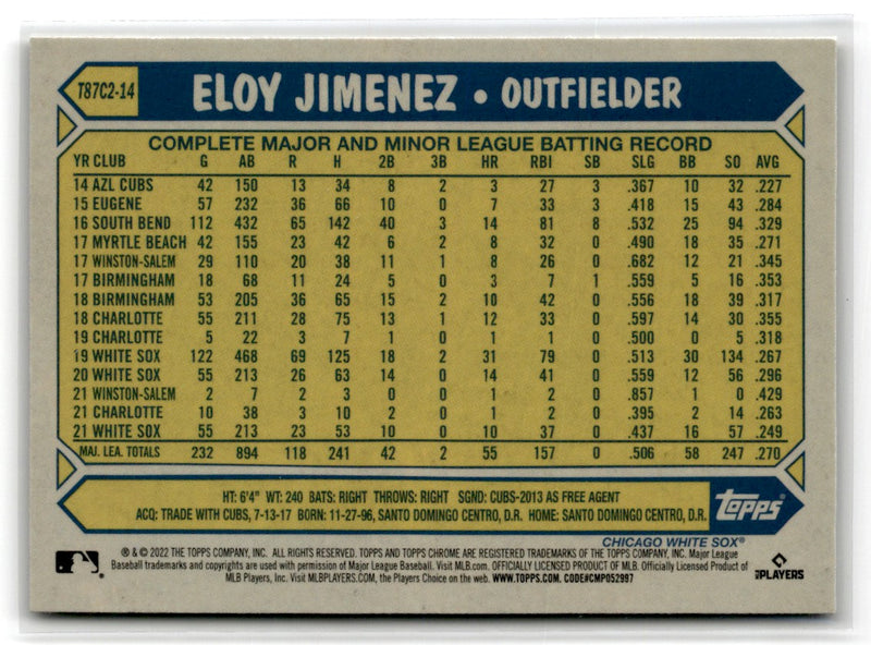 2022 Topps Chrome Eloy Jimenez