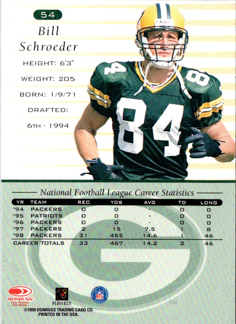 1999 Donruss Bill Schroeder