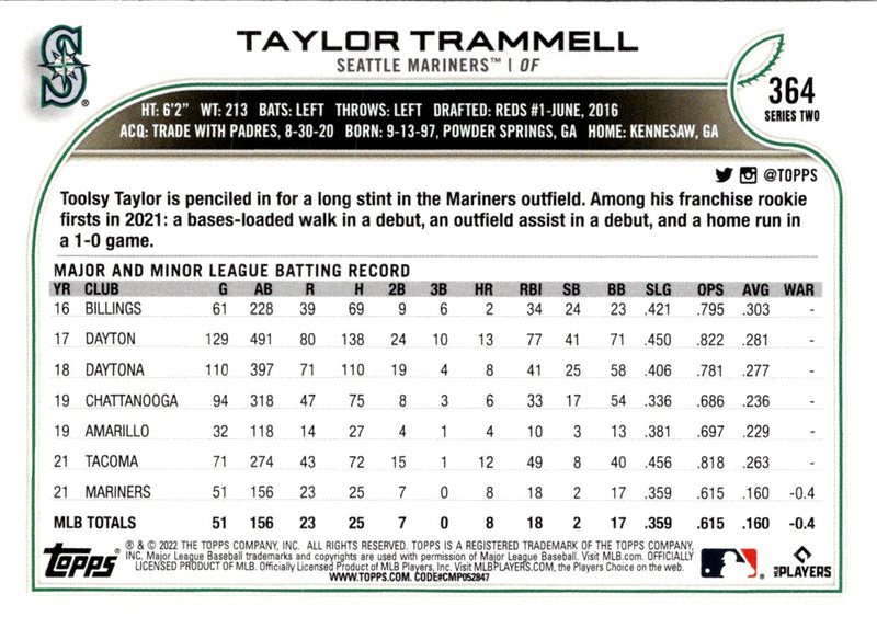 2022 Topps Taylor Trammell