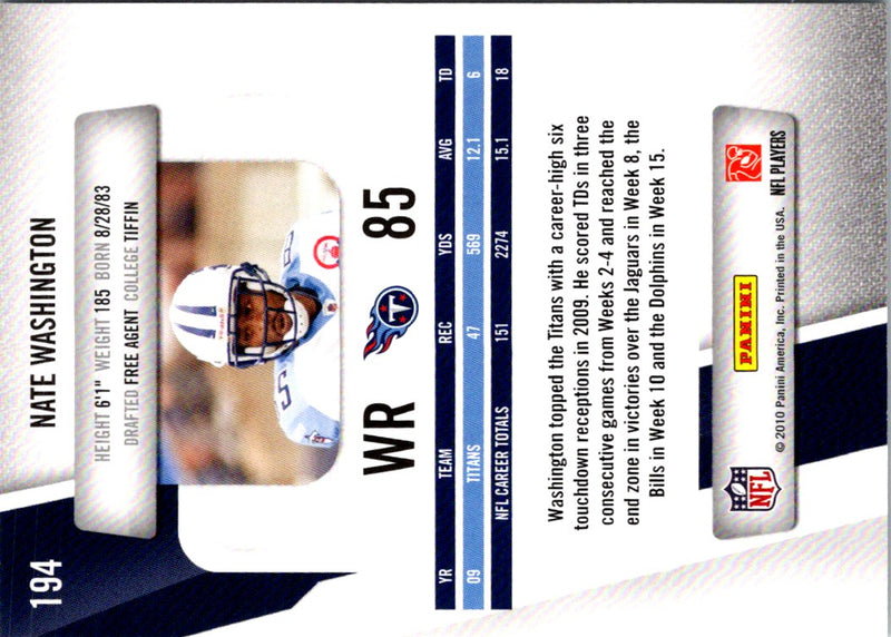 2010 Panini Prestige Nate Washington