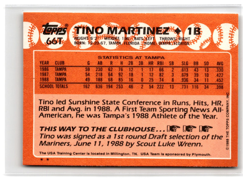 1988 Topps Traded Tino Martinez