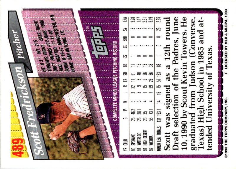 1993 Topps Gold Scott Fredrickson